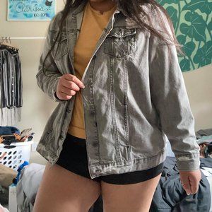 Grey Distressed Denim Jacket